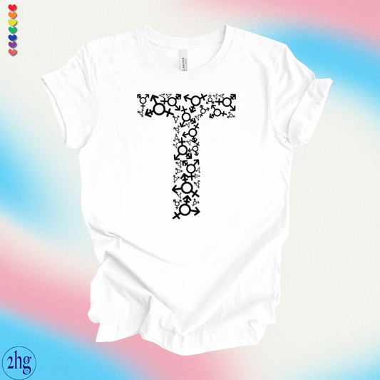 Printify T-Shirt White / S T is for Transgender